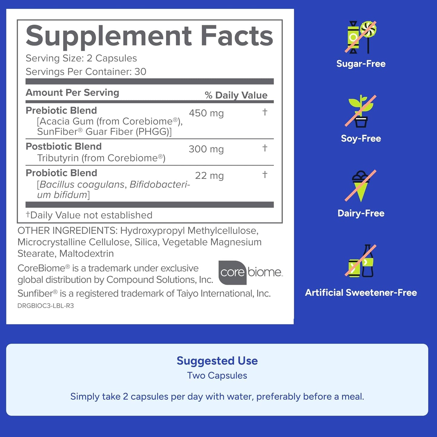 Bio Complete 3 for Optimal Gut Health Supplement 60 Capsules by Gundry MD