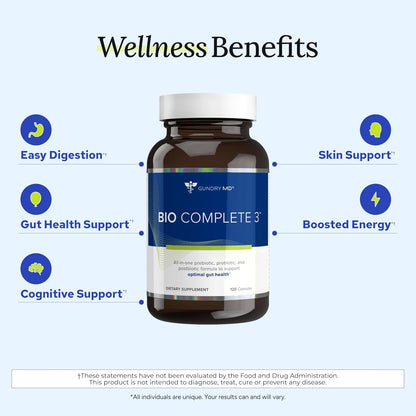 Bio Complete 3 for Optimal Gut Health Supplement 60 Capsules by Gundry MD