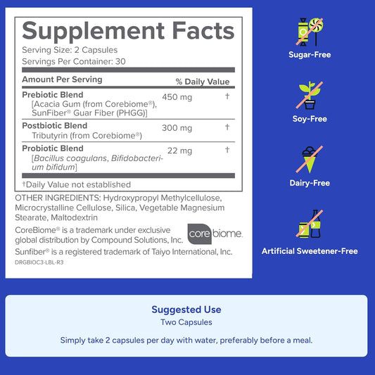 Bio Complete 3 for Optimal Gut Health Supplement 60 Capsules