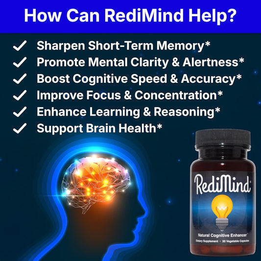 Natural Cognitive Support Supplement 2 Pack of 30 Count by Redimind