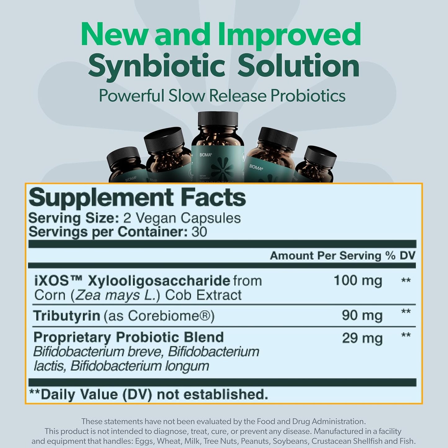 Probiotics - Digestive Health - Gut Support for Men & Women - 60 Capsules by BIOMA