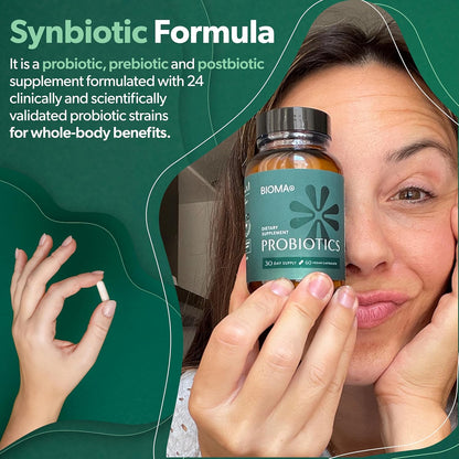 Probiotics - Digestive Health - Gut Support for Men & Women - 60 Capsules by BIOMA