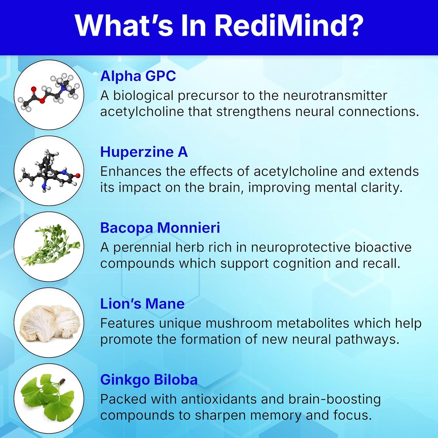 Natural Cognitive Support Supplement 2 Pack of 30 Count by Redimind