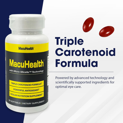 Triple Carotenoid Formula Advanced Eye Vitamin 2 Pack of 90 Softgels (3-Month Supply) by MacuHealth